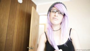Cock Suckers kinky young emo goth girl with purple hair - POV blowjob and sex PornoPin