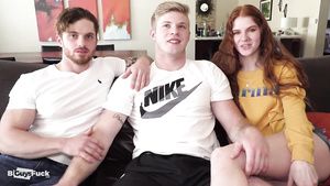 Sexy bisexual threesome orgy with young hot redhead and two gays AsianPornHub