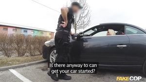 Latin Cop Helps Blonde With Her Car and With Feeding Her Hungry Pussy Chat