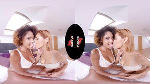 Amante Luna Corazon, Veronica Leal - Interracial Golden Game - lesbian POV VR porn Hardcore Fuck