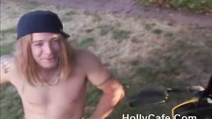 Step Brother Hippie guy fucked Black teen in the backyard SexScat