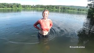 Teen Hardcore Squirt In A Public Place. Swimming In The Lake With Clo - squirt Porn Pussy