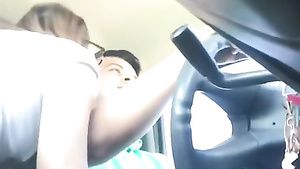 Babe Dirty Wife CHEATS on husband WHILE DRIVING to see him with Best Friend Femboy