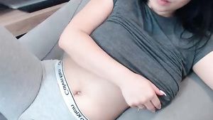Gonzo Amateur babe shows her big natural tits on webcam Putita