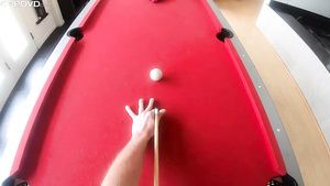 Money Skinny hottie jumps on her dude's cock after billiard game Perfect Body