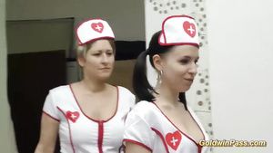 Orgasms Stunning nurses help their patients in a wild gangbang scene Dom