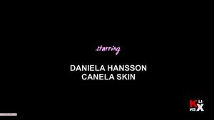 Flash Daniela Hansson and Canela Skin share long veiny dick Big Cock