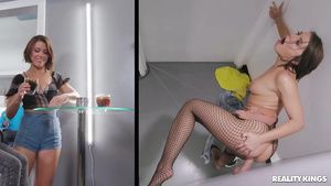 Bisex Juicy babe in fishnet stockings enjoys cock in her cunt Boobies