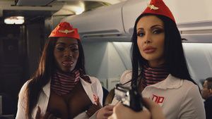 Double Stewardesses Aletta Ocean & Nicolette Shea are fucking with gangsters SpankWire