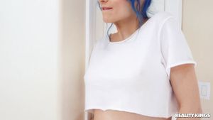 Rule34 Blue-haired hottie spies on her lesbian friend in a shower Hand
