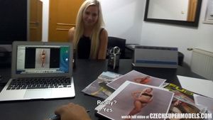 Pussy Orgasm Blonde Model Sucks Agent for a Better Job Cheerleader