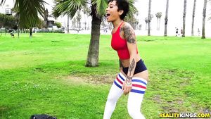 Nudity Thrilling Interracial Sex Clip Round and Brown "Street Twerker" Glamour Porn