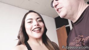 Ducha Hispanic teen Dafne gagging on old thick cock PlanetSuzy