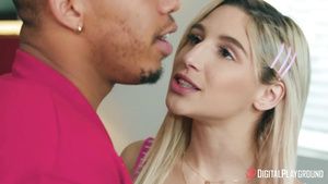 GiganTits Blonde-haired college thot Abella Danger temps a...