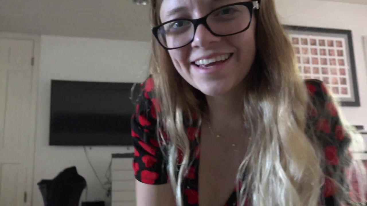 Sapphic Cute babe in glasses Riley Star POV video Her