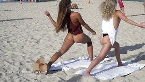 Lesbian Sex Amoral girls with nice tits on the beach Macho