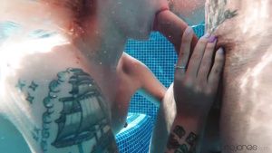 Tattooed Blonde-haired bimbo Arteya gets screwed by the pool Story