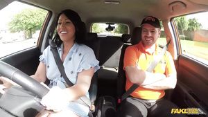 Huge Dick Tanned British hoe with big tits gets screwed in the car Brunettes