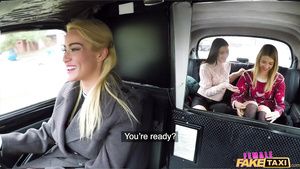 Blondes Gorgeous taxi driver gets involved into a lesbian threesome TagSlut