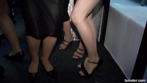 Skirt Horny drunk whores have fun in the club Neighbor
