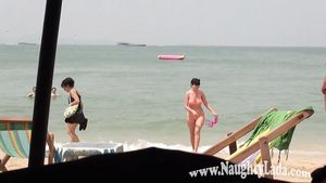 XGay Beach day of hot curvy MILF Naughty Lada Spoon