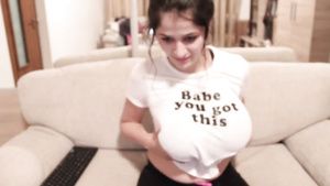 Twerk Petite 18-year-old with huge natural boobs hard cumming on webcam Erito