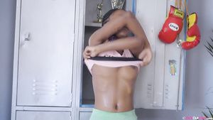 Topless Ebony girl solo - Denai In It To Win It Perverted