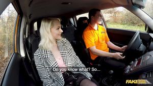Bribe A sexy blonde rides a big fat dick during her driving lesson. Play