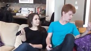 ChatRoulette Red haired young guy enjoys fucking his beautiful sister Bigcock