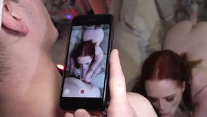 Solo A dude with a phone makes a sex video of Ella Hughes riding a cock. Old Man