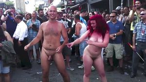 Hot Women Fucking Naked dancing on the street !!! Perfect Teen