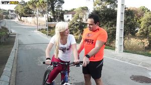 RandomChat Bicycle ride gets a inviting blondie stranger raunchy TeamSkeet