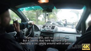 Riding LAW4k. Cop thrusts prick in mouth and then cunt of car Glamour Porn
