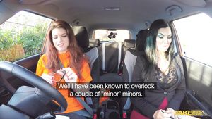 Ass Fuck Bosomed driving instructor having fun with her students Strange