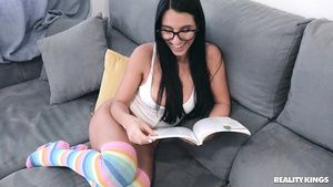 Nipple Raven-haired girlfriend with glasses gets a hard fuck Phun