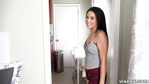 Sensual latina teen Maya Bijou hot porn video Footjob