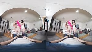 UpComics Spring Break VR sex video with three girls Shaved Pussy