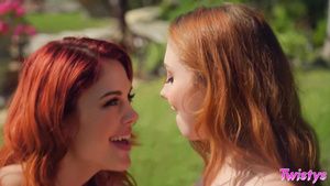 Tattoo Two passionate redhead ladies make love outdoors Whooty