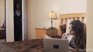 Handjobs Alaina Fox and Kira Noir fucking with a strap-on dildo in bed Tera Patrick