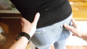 Bukkake Girl In Torn Jeans - Ass fuck POV Virtual