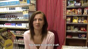 Blackdick Slender czech MILF getting pounded hard in her shop Perfect Pussy