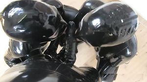 OnOff Catsuit threesome fuck with double blowjob for sex toy Exgirlfriend