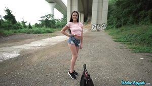 Bangkok Nasty young lady without bra Chloe Bailey gets laid under the bridge CameraBoys