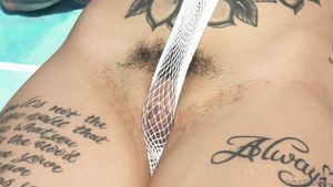 Anal Licking Tattooed lesbian with hairy pussy meets a hot girl on vacation CameraBoys