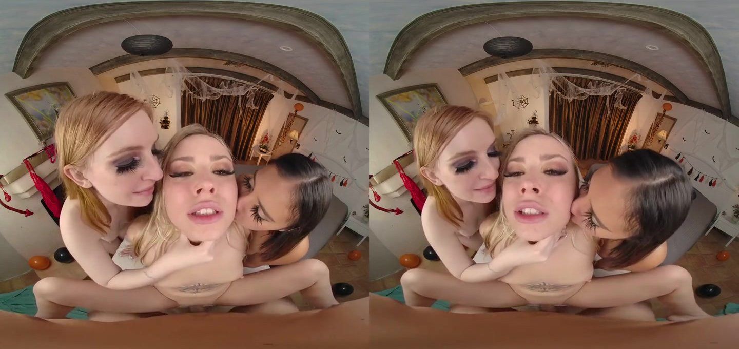WatchersWeb VR porn video with three shameless sluts Domination