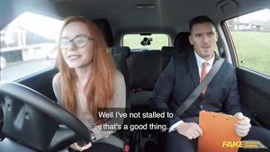 Cogida Fake Driving School - Cheeky Redhead Fails On Purpose 1 - Ella Hughes Ngentot