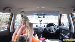 Rimjob Fake Driving School - Steamy Car Love Making For Big-Bosomed Blondie mom 2 - Cindy Sun Gay Bang
