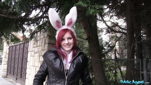 Innocent Public Agent - Nasty Easter Bunny Girl Shagged Outside 1 Lesbian Sex
