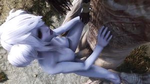 Nut Blue-skinned fantasy girl hardcore 3D porn video...