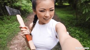 Gay Blackhair Adorable Asian girl with pierced nipples gets fucked outdoors Cogiendo
